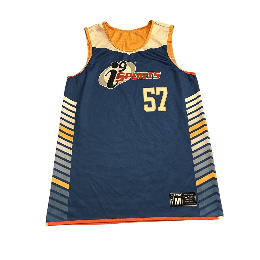 Augusta Sportswear i9 Sports Jersey Adult Medium Blue Orange #57 Excellent Tank